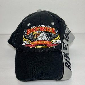 2009 Bike Week BW Daytona Beach Florida Flames Black Hat